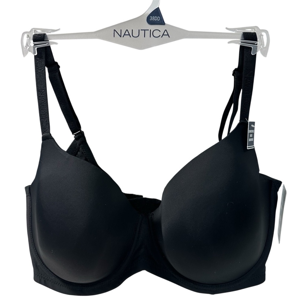NAUTICA Intimates Black Bra 38DD Underwire Lightly Lined